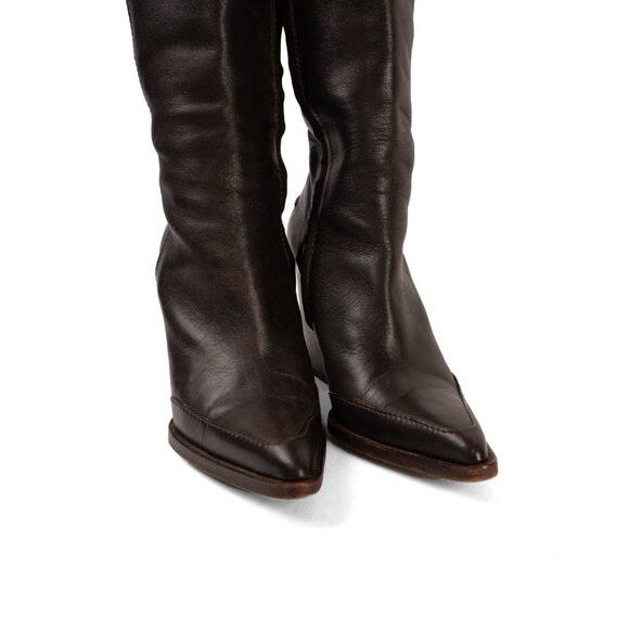 Veronique Branquinho Tall Leather Boots - Brown size 37 - Picture 5 of 12